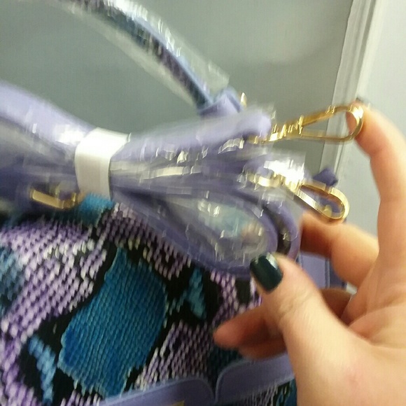 Snakeskin purse lavender purple turquoise blue - Picture 2 of 8